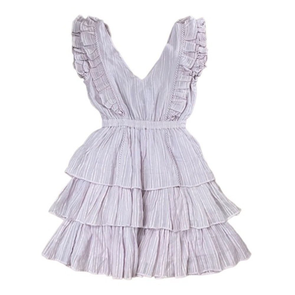 NWT House of Harlow 1960 Lavender Shimmer Ruffle Dress Size XS - Picture 10 of 10